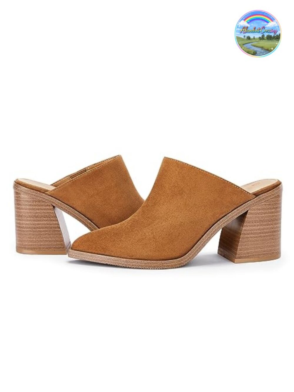 Womens Pointed Toe Mules Stacked Chunky Block Heel Slip-On Backless Clogs